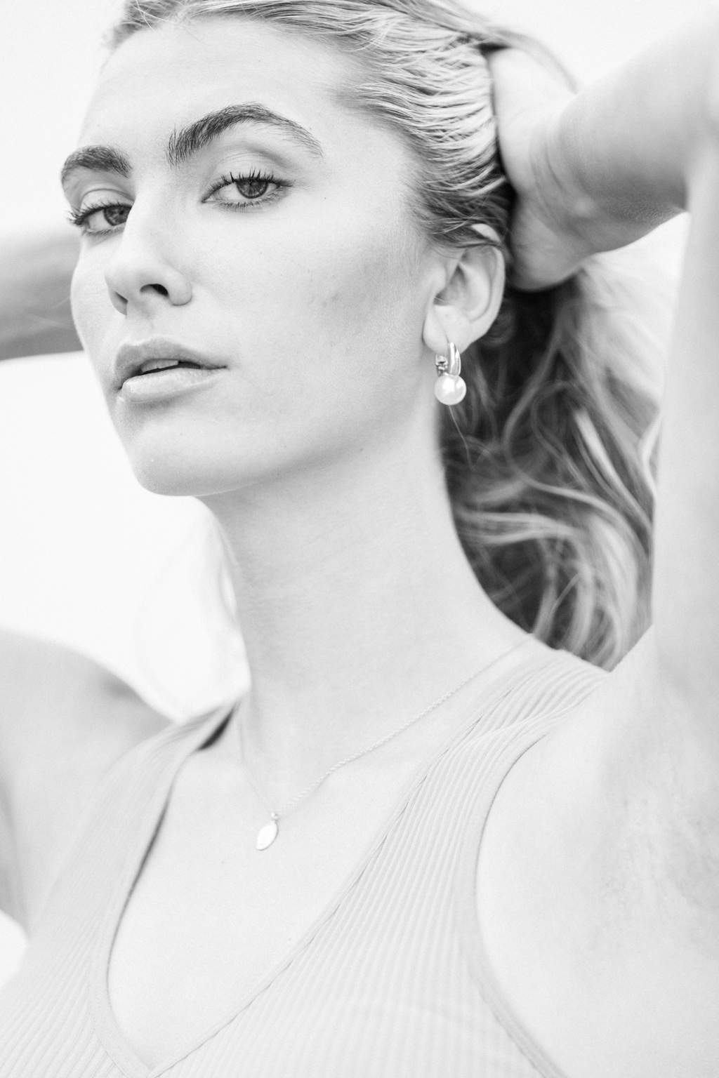 Black and white close portrait