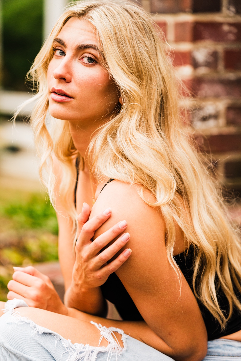 Warm outdoor lifestyle portrait